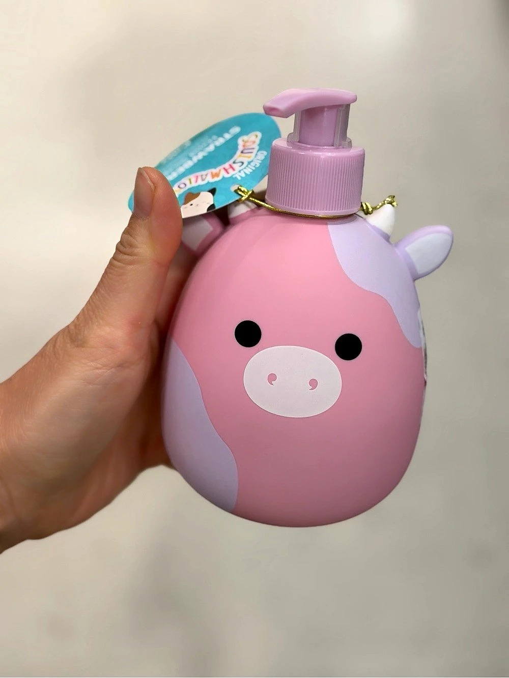 Squishmallows Patty the Cow Hand Soap Dispenser Pink & Purple